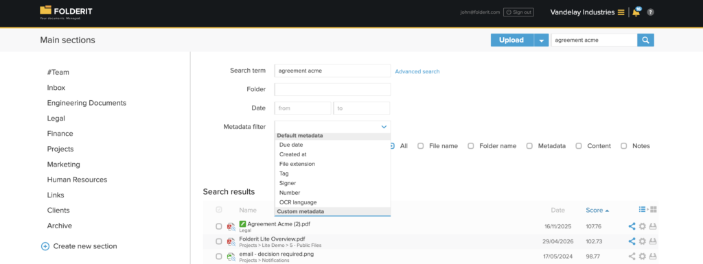 Searching - Document Management System Folderit