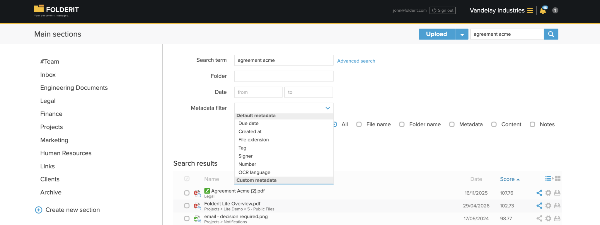 Searching - Document Management System Folderit