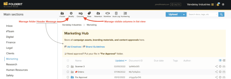 Configuring Folder Views - Document Management System Folderit