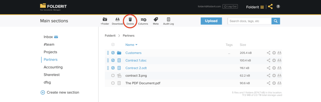 Deleting - Document Management System Folderit