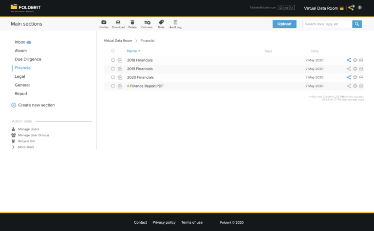 Virtual Data Room Software - Document Management System Folderit