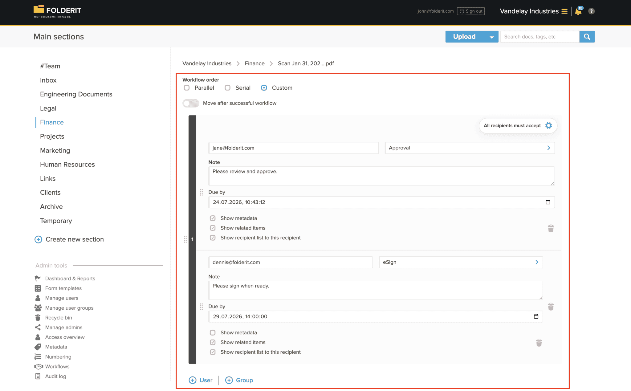 Approval Workflows in Folderit - Folderit DMS
