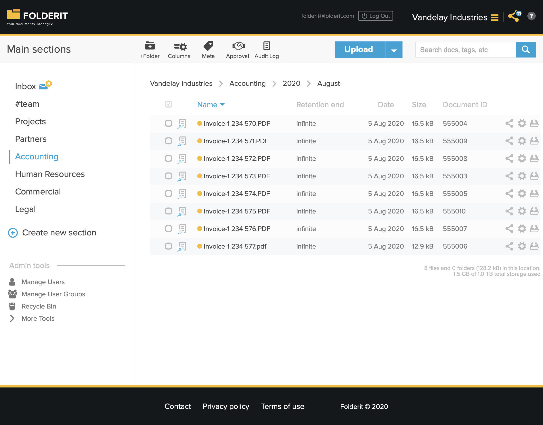 Document management user interface