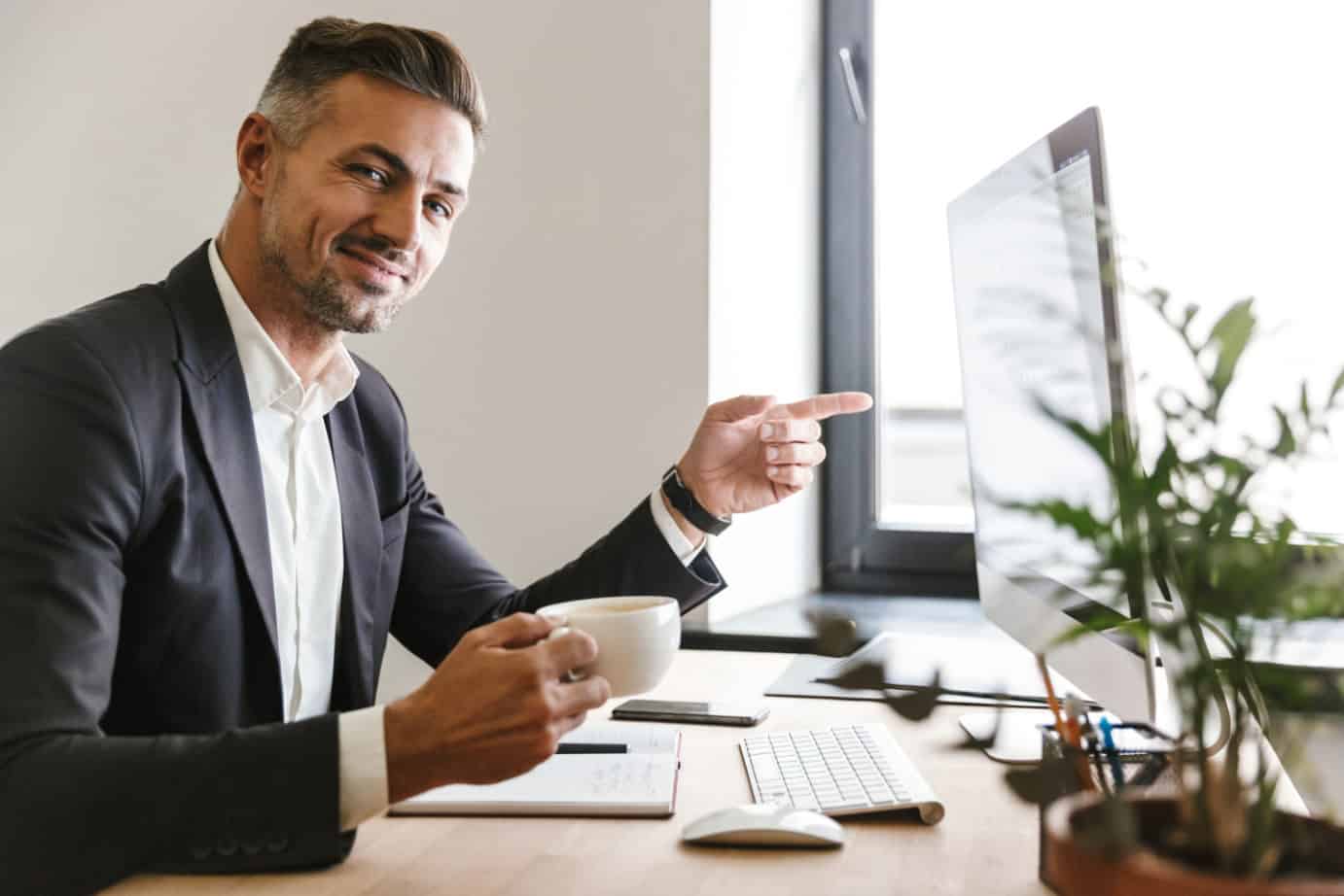 Man using Folderit Electronic Document and Record Management System