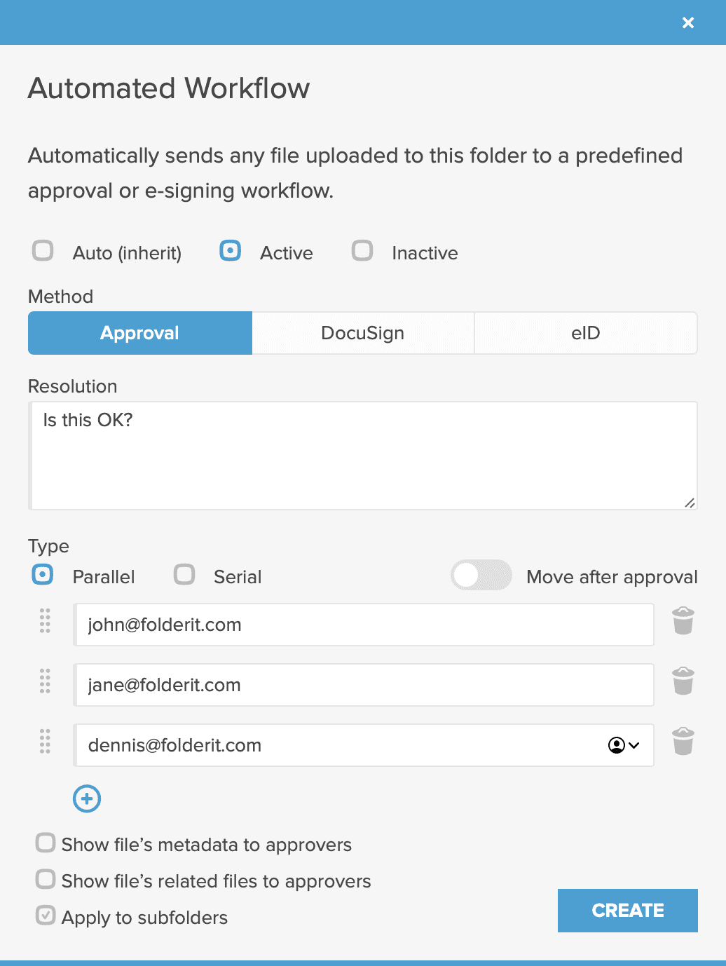 Automated approval and e-sign workflows in Folderit DMS