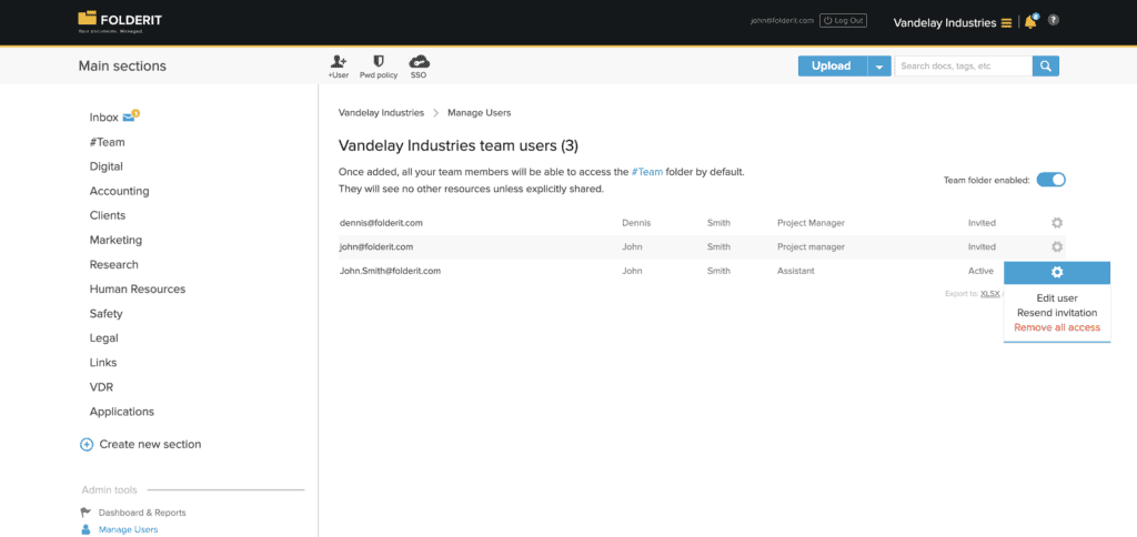 Adding Users - Document Management System Folderit