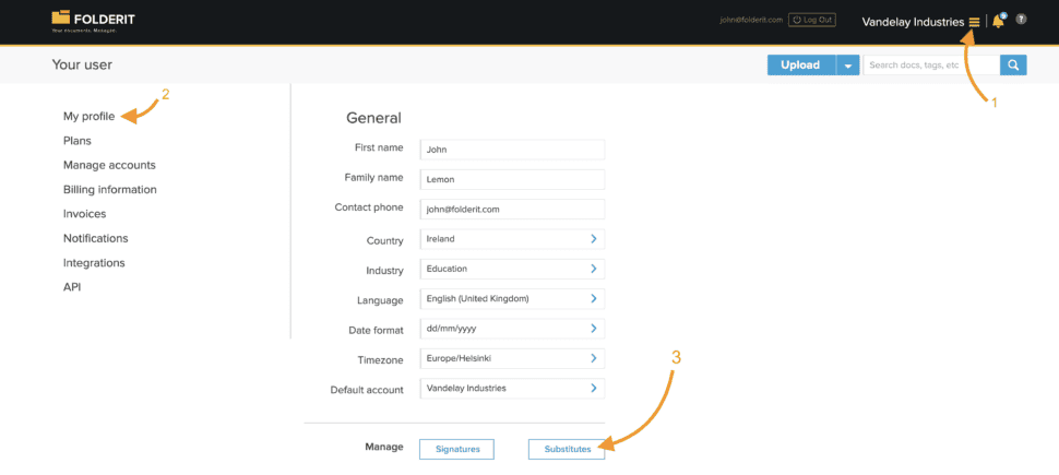 Assigning a Deputy - Document Management System Folderit