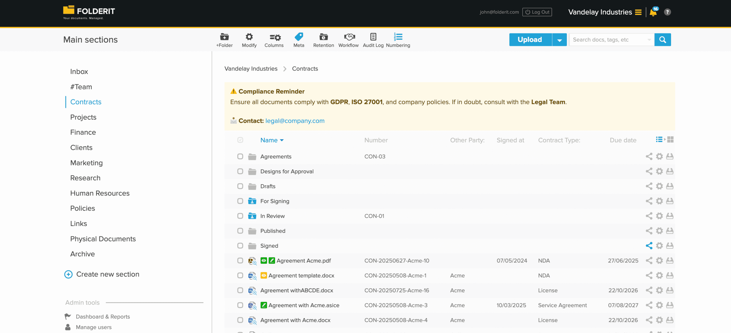Document Management Software with Contract Capabilities