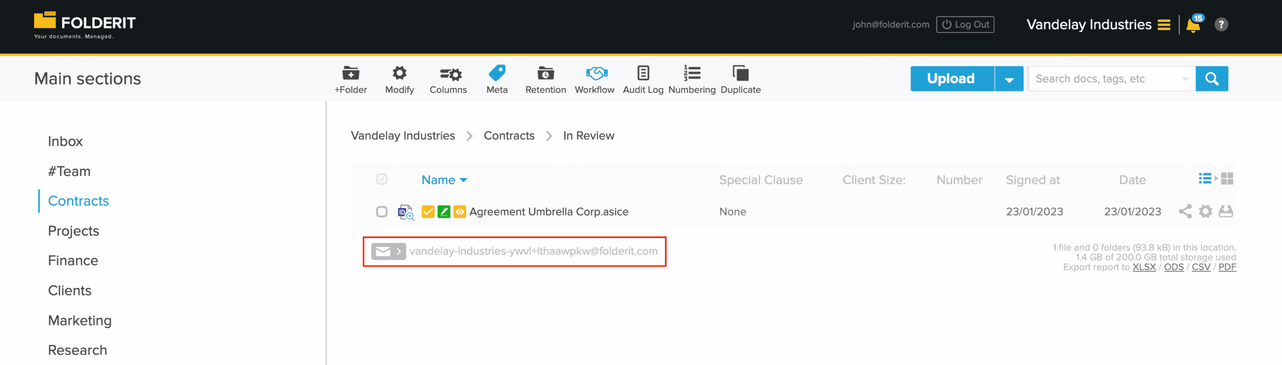 Email attachments automation into document management system